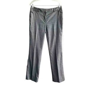 WHBM The Slim Trouser Pants Subtle Glen Plaid Gray Black Size 6